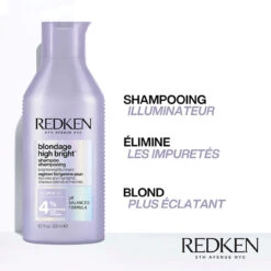 Shampoing Blondage High Bright Redken 1000ml -Produits Coiffure Boutique high bright shp 1 11079.1694764551