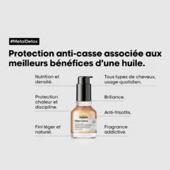 Huile Concentrée Professionnelle Metal Detox L'Oréal 50ml -Produits Coiffure Boutique huile detox 2 09165.1687170763